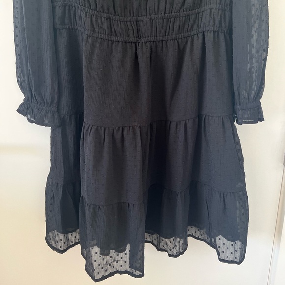 Loft Dot Texture Sheer Sleeve Dress NWT - Picture 3 of 5